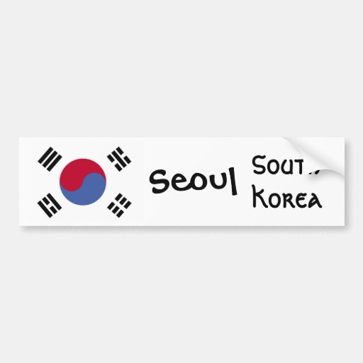 South Korea Bumper Sticker Zazzle