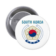 SOUTH KOREA Coat Of Arms Pinback Button