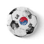 South Korea Distressed Soccer Button