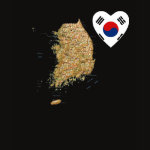 South Korea Flag Heart Map Fitted AA T-Shirt