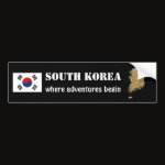 South Korea Flag Map Text Bumper Sticker