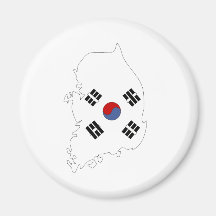 South Korea Flag Map full size Refrigerator Magnets