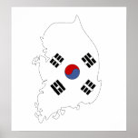 South Korea Flag Map full size posters