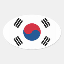 South Korea Flag Oval Sticker
