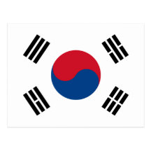 South Korea Flag Postcard