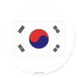 South Korea Flag Round Stickers
