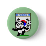 This adorable little panda is too cute! He's featured in front of a large flag from South Korea and ready to play football and score some goals. This cute design is perfect for football players and soccer fans.