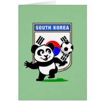 South Korea Football Panda Greeting Card
