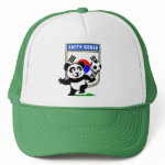 This adorable little panda is too cute! He's featured in front of a large flag from South Korea and ready to play football and score some goals. This cute design is perfect for football players and soccer fans.