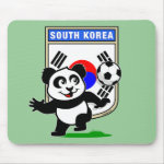 This adorable little panda is too cute! He's featured in front of a large flag from South Korea and ready to play football and score some goals. This cute design is perfect for football players and soccer fans.