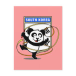 South Korea Rhythmic Gymnastics Panda Postcard