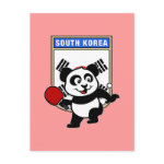 This is a cute shirt for table tennis players and fans. Panda loves to play table tennis in front of this flag of South Korea! This table tennis panda shirt is a great gift for table tennis players and fans!