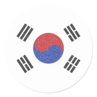 north korean flag and south korean flag. South Korean Flag Round