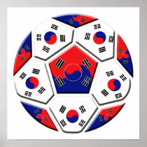 South Korean Soccer Ball flag of Korea Gifts Posters