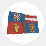 South Moravia Waving Flag Round Sticker