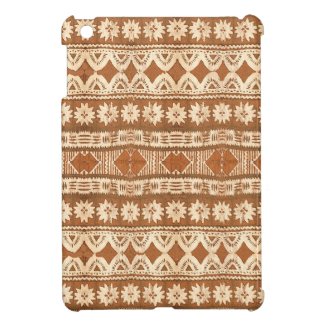 Exotic South Pacific tribal wood carving iPad Mini case for folk art fans