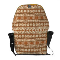 South Pacific Tribal Wood Carving Medium Messenger Courier Bags  at Zazzle