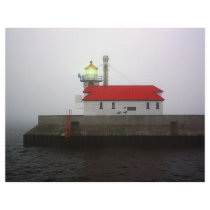 South Pier Lighthouse in the Fog Letterhead Template
