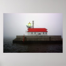 South Pier Lighthouse in the Fog Print