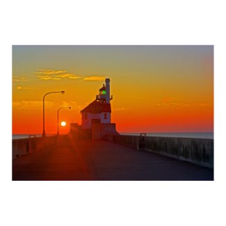 South Pier Lighthouse Sunrise print
