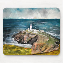 south stack lighthouse united kingdom mouse pad mousepads