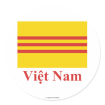 South Vietnam Flag with Name in Vietnamese Sticker