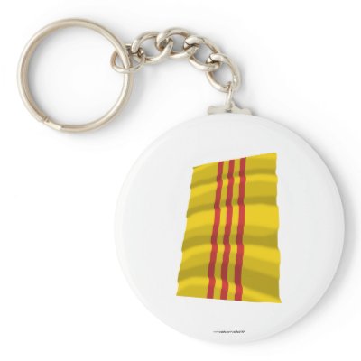 South Vietnam Waving Flag Keychain by Vexillophile