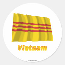 South Vietnam Waving Flag with Name Stickers