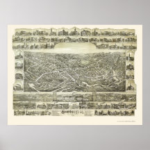 Southbridge, MA Panoramic Map - 1892 Print