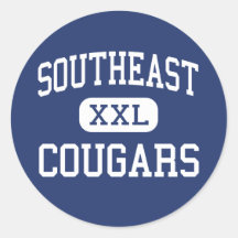 Southeast Cougars Middle Hammond Louisiana Round Sticker