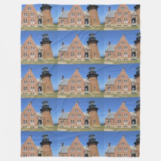 Southeast Lighthouse Building Block Island Fleece Blanket