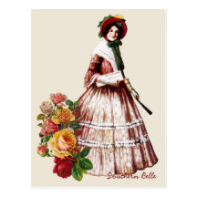 Southern Belle Vintage Postcard