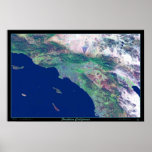 Southern California satellite poster print map