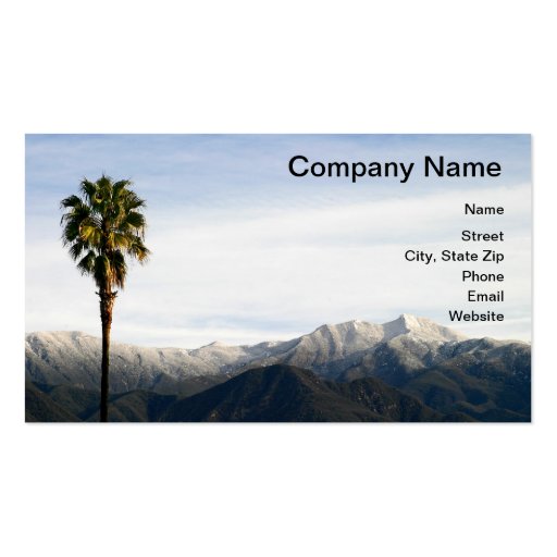 Southern California Snow Business Card (front side)