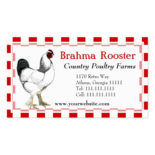 Southern Fried Chicken Restaurant Poultry Farm Business Card Template (front side)