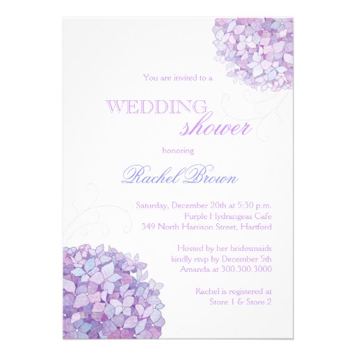 Southern Hydrangea Blooms Spring Wedding Shower Custom Announcements