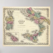 Southern Italy Kingdom Of Naples Print
