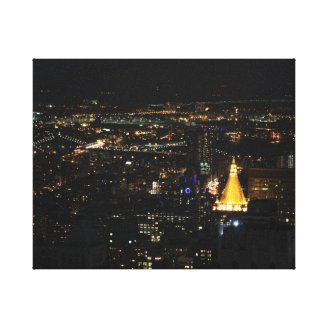 Southern Manhattan's East Side at Night 001 Stretched Canvas Print