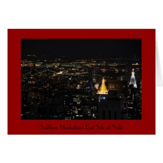 Southern Manhattan's East Side at Night 001 Greeting Card