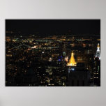 Southern Manhattan's East Side at Night 001 Poster