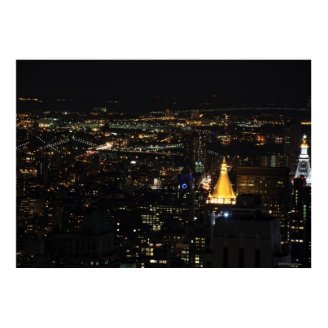 Southern Manhattan's East Side at Night 001 Poster