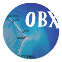 Southern OBX map Round Stickers