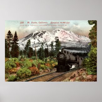 Southern Pacific Mt. Shasta 1912 Vintage print