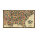 Southern States Railroad Map 1864 posters