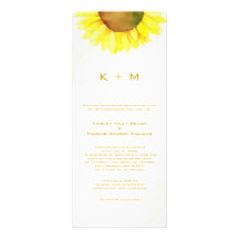 Southern Sunflower Monogram Wedding Invitations
