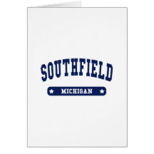 Southfield Michigan College Style tee shirts Cards
