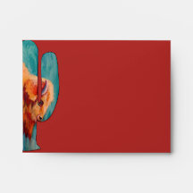 Southwest Cactus Buffalo Response Card Envelope