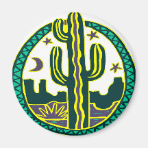 Southwest Cactus Fridge Magnet