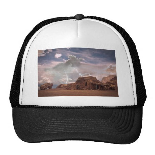 Southwest Desert Lightning Storm Landscape Mesh Hat