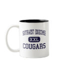 twotone_mug - Go Southwest Edgecombe Cougars! #1 in Pinetops North Carolina. Show your support for the Southwest Edgecombe High School Cougars while looking sharp. Customize this Southwest Edgecombe Cougars design with your favorite sport, activity, or school group. Personalize it with your name and jersey number, or your favorite player's name and jersey number. If you're alumni, graduating, or a recent graduate, you can customize with your graduation year! These Southwest Edgecombe Cougars tshirts, gifts, s